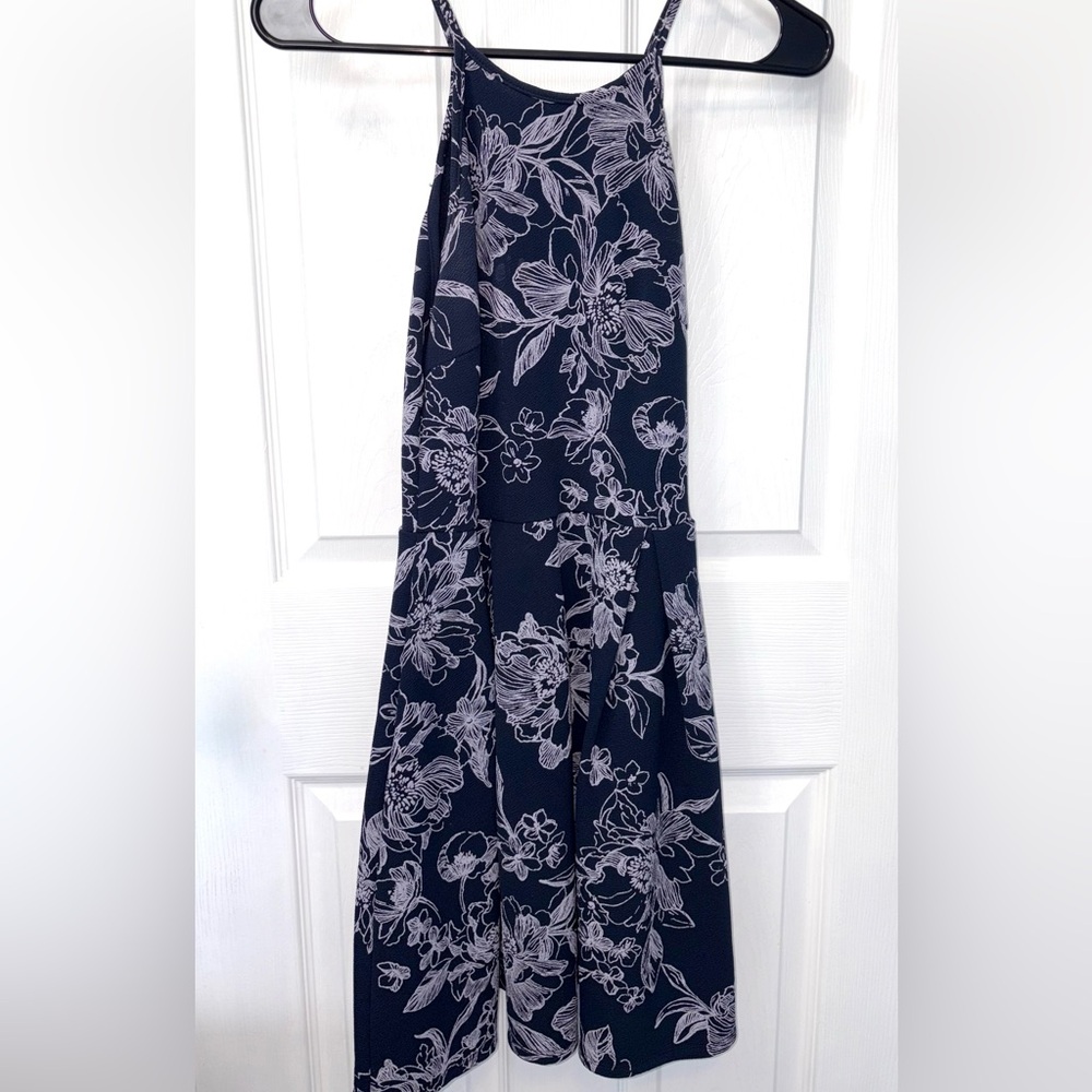 Soprano Silver and Blue Maxi A-Line Dress  (USED)